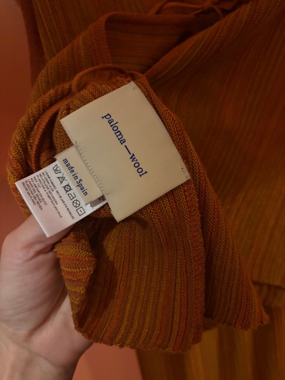 Paloma Wool Rust Orange Ribbed Tank & Skirt Set - Picture 2 of 6